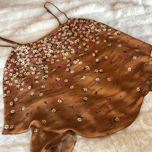 Free People Floral Spaghetti Strap Cami M